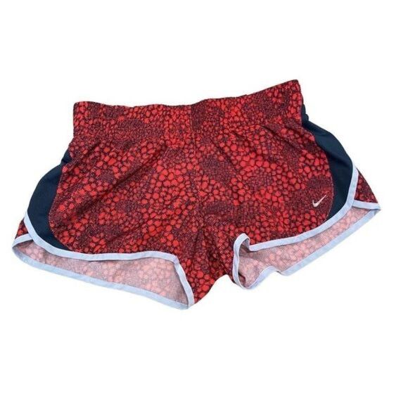 Women's Nike Medium Dri - Fit Red Black Running Shorts Training Athletic - Picture 1 of 8